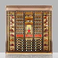 Luxurious Modern Wine Cabinet Interior Design With Gold Frame Glass Doors And Wine Racks