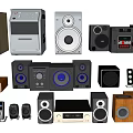 modern audio digital equipment home appliance recorder radio disc player record player 3d model