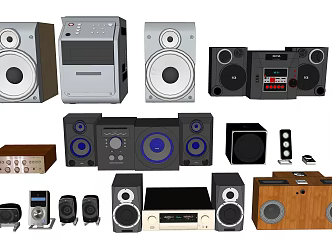 modern audio digital equipment home appliance recorder radio disc player record player 3d model