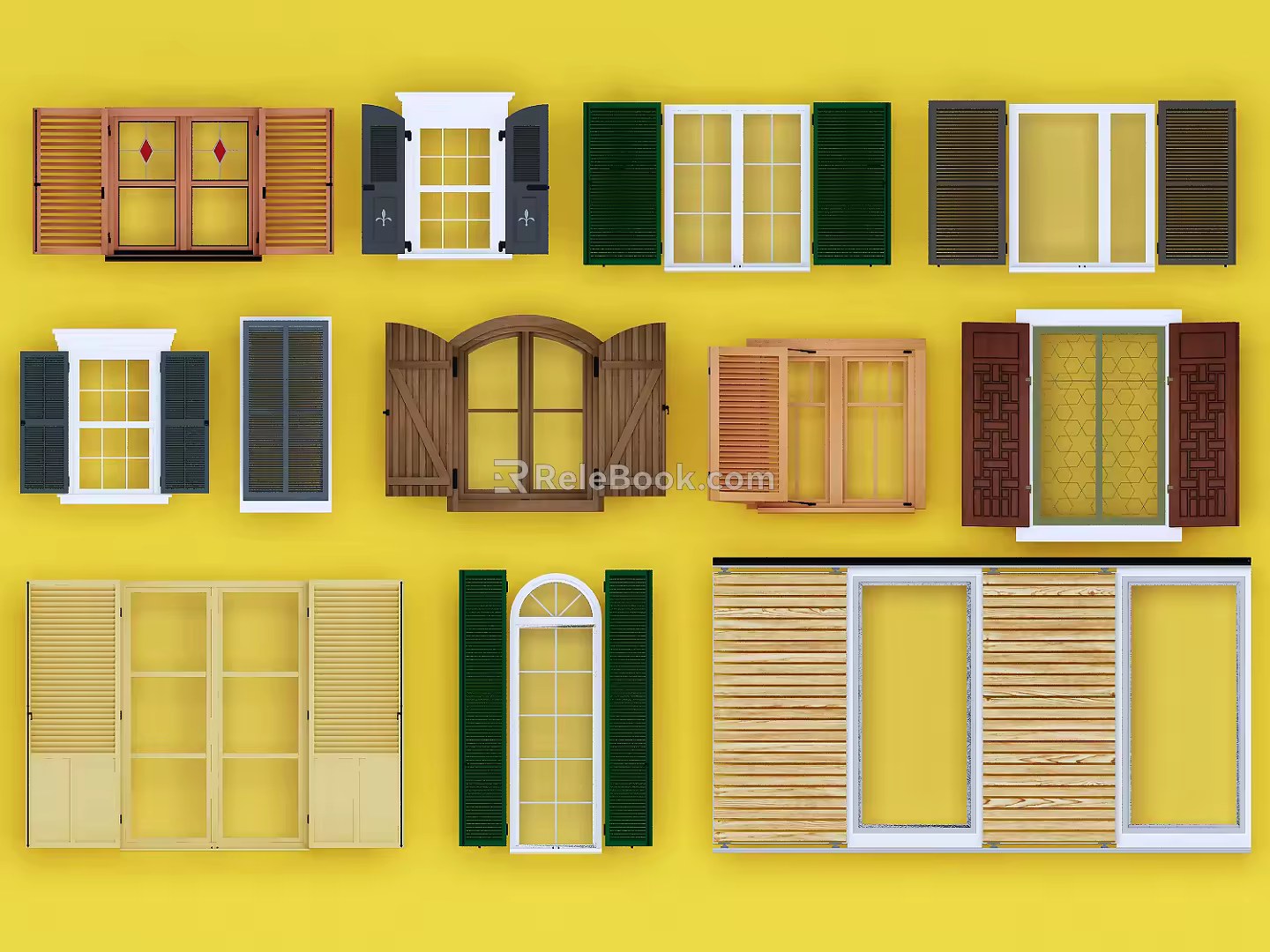 Jane European Shutter Window Collection 3d model