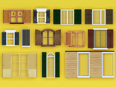 Jane European Shutter Window Collection 3d model