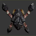 Grotesque Rock Covered Creature Featuring Fleshy Limbs And Jagged Rock Exoskeleton