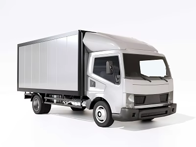 White Box Truck Commercial Cargo Vehicle With Modern Design And Isolated Background 3d model