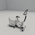 Modern Stationary Exercise Bike Fitness Equipment With White Black Frame And Adjustable Handle