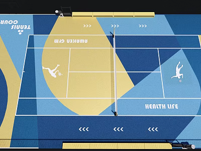 Tennis Court Surface Design For Healthy Life Fitness Sports Activity 3d model
