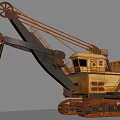 Large Crawler Excavator Functional Vehicle With Extended Boom Cab And Tracks 3d model