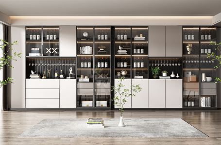 Modern Wine Cabinet Wine Cabinet Combination 3d model