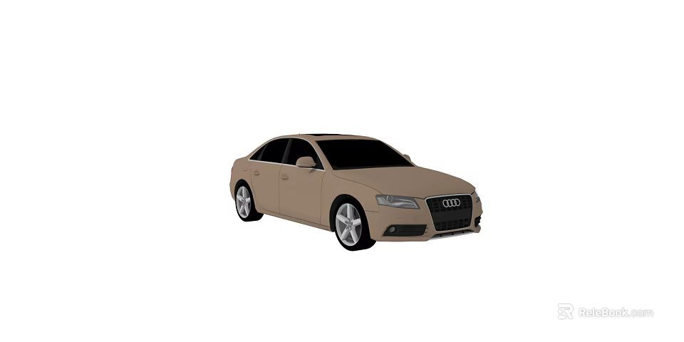 Audi Brown Sedan Car With Modern Design And Sleek Exterior 3d model 