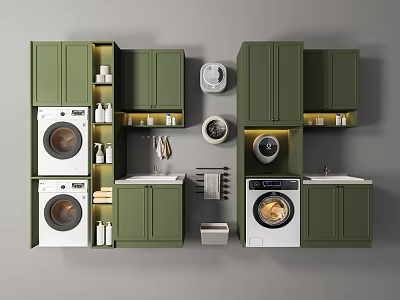Light Luxury Washing Machine Cabinet Balcony Washing Machine 3d model