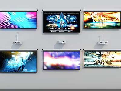 High Definition Projection Monitoring System With Multiple Display Screens And Security Features 3d model
