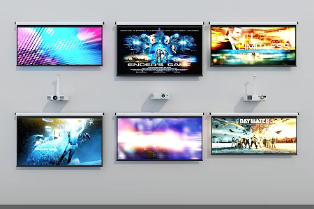 Projector Projection Screen Projector Projection Equipment Display Screen 3d model