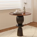 Artistic Round Wooden Side Table For Placing Books Coffee Cups And Small Home Decorations