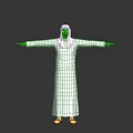 Middle Eastern Man In Traditional White Robe With Headscarf Standing Arms Outstretched On Dark Background