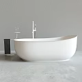 White Freestanding Bathtub With Modern Design And Metal Stand Glass Black Tray Gray Wall Floor