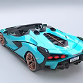 Turquoise High Performance Luxury Sports Car with Sleek Convertible Design and Copper Wheels