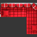 Modern Stylish L shaped Sectional Sofa With Red White Cross Pattern Cushions