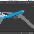 Blue KLM Passenger Airplane Exterior Design With Tail Details And Wings