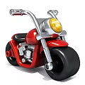 Stylish Red Motorcycle With Yellow Headlight Black Seat Wheels And Chrome Handlebars