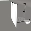 Modern Shower Head with Handheld Sprayer Transparent Partition and Drainage Board