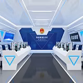 Modern Chinese Emergency Management Command Center Interior With Control Consoles Screens And Ergonomic Chairs