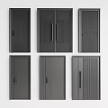 Modern Black Security Doors Showcasing Various Textures And Patterns For Home Safety 3d model