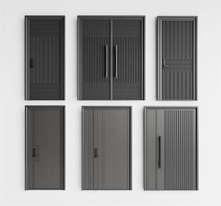 Modern security door entry door security door combination 3d model