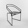 Modern Dining Chair with Black Metal Frame Mesh Seat and Sleek Curved Backrest