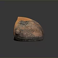 Handmade Terracotta Ceramic Jar With Carved Patterns And Supportive Feet For Household Storage