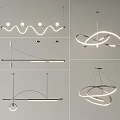 Modern Chandeliers Featuring Geometric Shapes Sleek Metallic Frames and LED Lighting 3d model