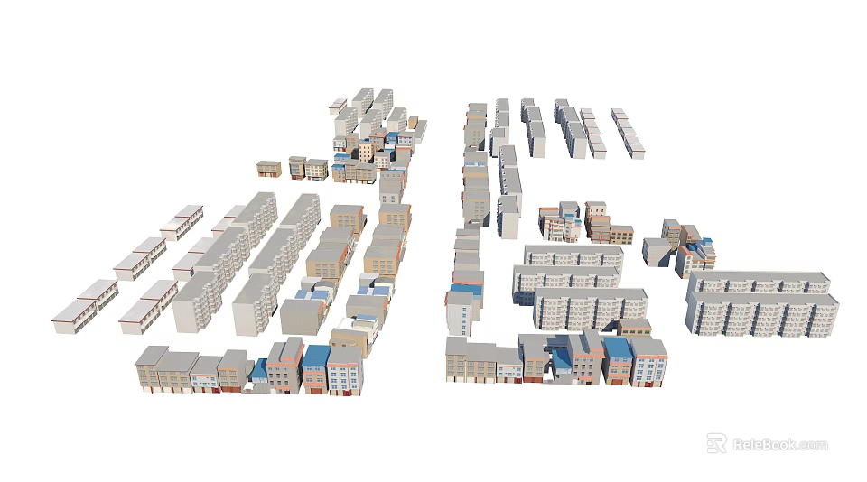 Other 3D Architectural Models of Various Styles Arranged in Different Sizes and Layouts 3d model 
