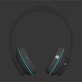 Modern Electronic Over Ear Headphones With Blue LED Light And Sleek Design
