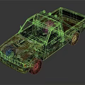 Camouflage Vintage Pickup Truck With Rugged Exterior And Military Style Design