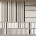 Modern Wall Panels With Various Striped Textures And Neutral Color Options 3d model