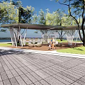 Modern Gallery Frame Landscape Gallery Frame Special-shaped Landscape Gallery Frame Hollow Landscape Gallery Frame Landscape Node Street Square 3d model