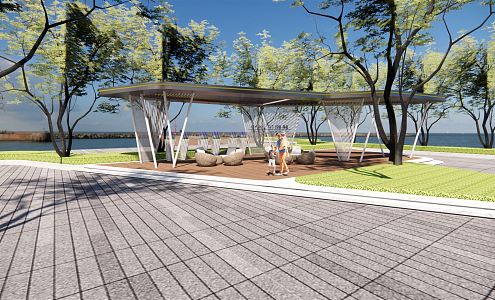 Modern Gallery Frame Landscape Gallery Frame Special-shaped Landscape Gallery Frame Hollow Landscape Gallery Frame Landscape Node Street Square 3d model