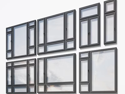 Modern Aluminum Frame Casement Windows For Residential Soundproofing And Energy Efficiency 3d model