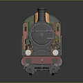 Vintage Green Steam Train Model With Black Roof And Orange Chimney Tops
