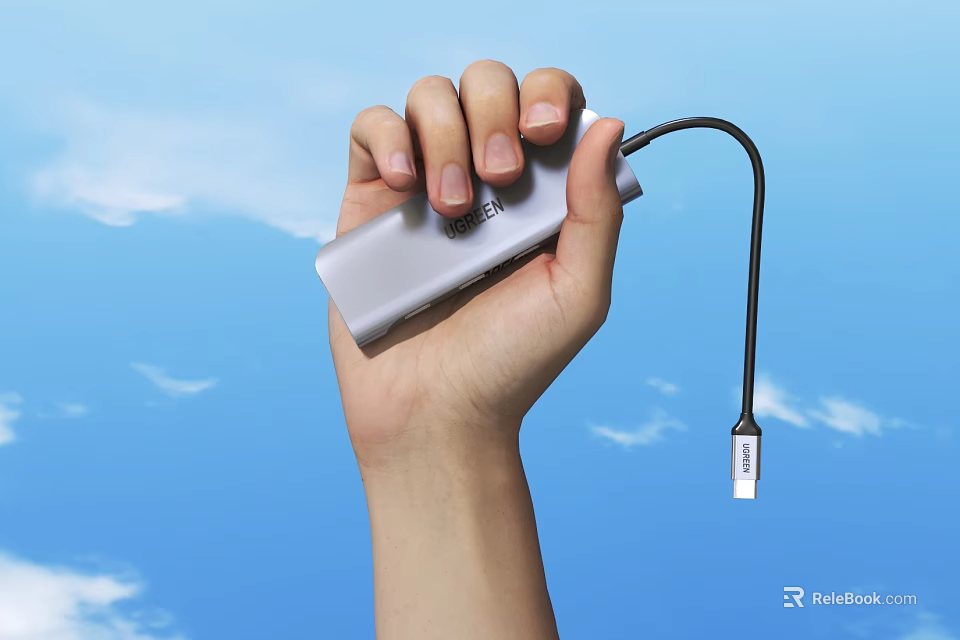 Handheld Silver Daily Electrical Appliance With USB Cable And Portable Design 3d model 