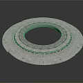 Circular Architectural Structure With Layered Design Textured Surface And Decorative Details