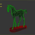 Elegant Minimalist Black Horse Sculpture With Gray Base And Modern Design