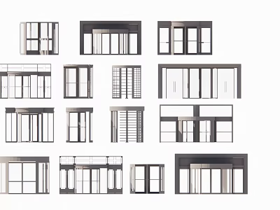 Various Modern Door And Window Designs With Different Architectural Styles 3d model