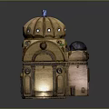 Decorative Vintage Box With Dome Top And Ornate Wooden Details And Lighting Effect