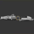 Futuristic Spacecraft Module Featuring Modular Structure White Yellow Design And Thrusters