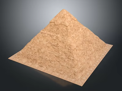 Scenic Desert Landscape Featuring Ancient Pyramid With Sandstone Texture And Historical Design 3d model