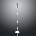 Modern Standing Headphone Speaker with Slim Curved Pole Round Base and Silver White Design