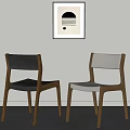 Modern Gray And White Dining Chairs With Wooden Legs And Minimalist Design