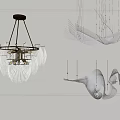 Modern Chandeliers With Transparent Acrylic Shades And Gold Metal Linear Frames