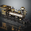 Vintage Texas Express Steam Train Model With Black Gold Accents And Detailed Wheels