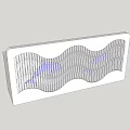 Modern Reception Desk With Wavy Striped Design And Blue Accents
