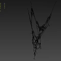 Intricate Spider Web Structure With Delicate Silk Threads Against Black Background 3d model